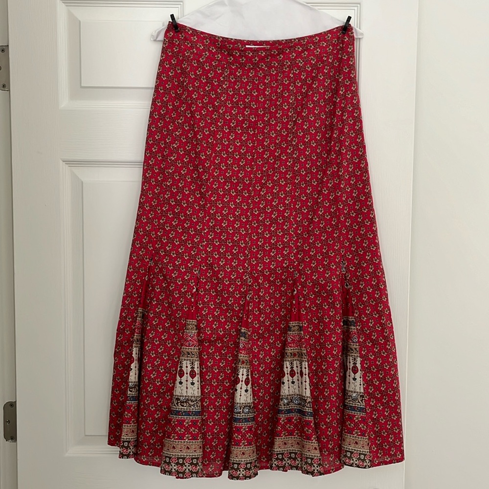 Bohemian red and navy skirt